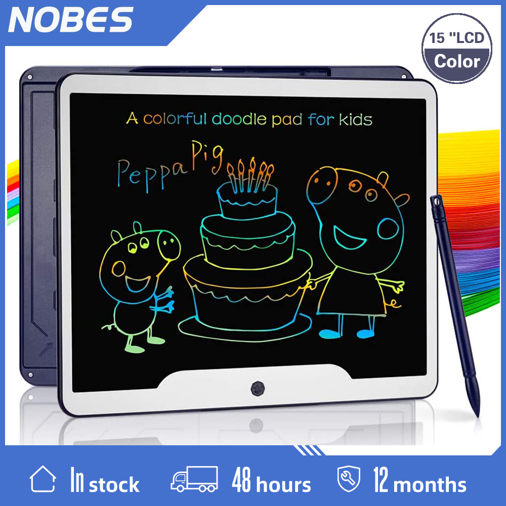 2021 NOBES 어린이 및 사무실 워드 패드 15 인치 컬러 LCD 태블릿 메모 패드 드로잉 보드 쓰기